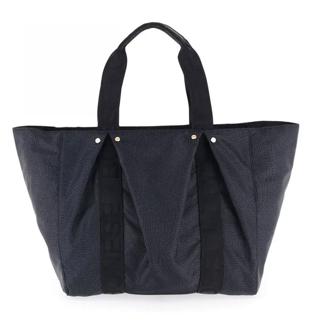 Borsa Donna Shopping BORBONESE linea Cloudette Large in Tessuto Jet Op colore Nero