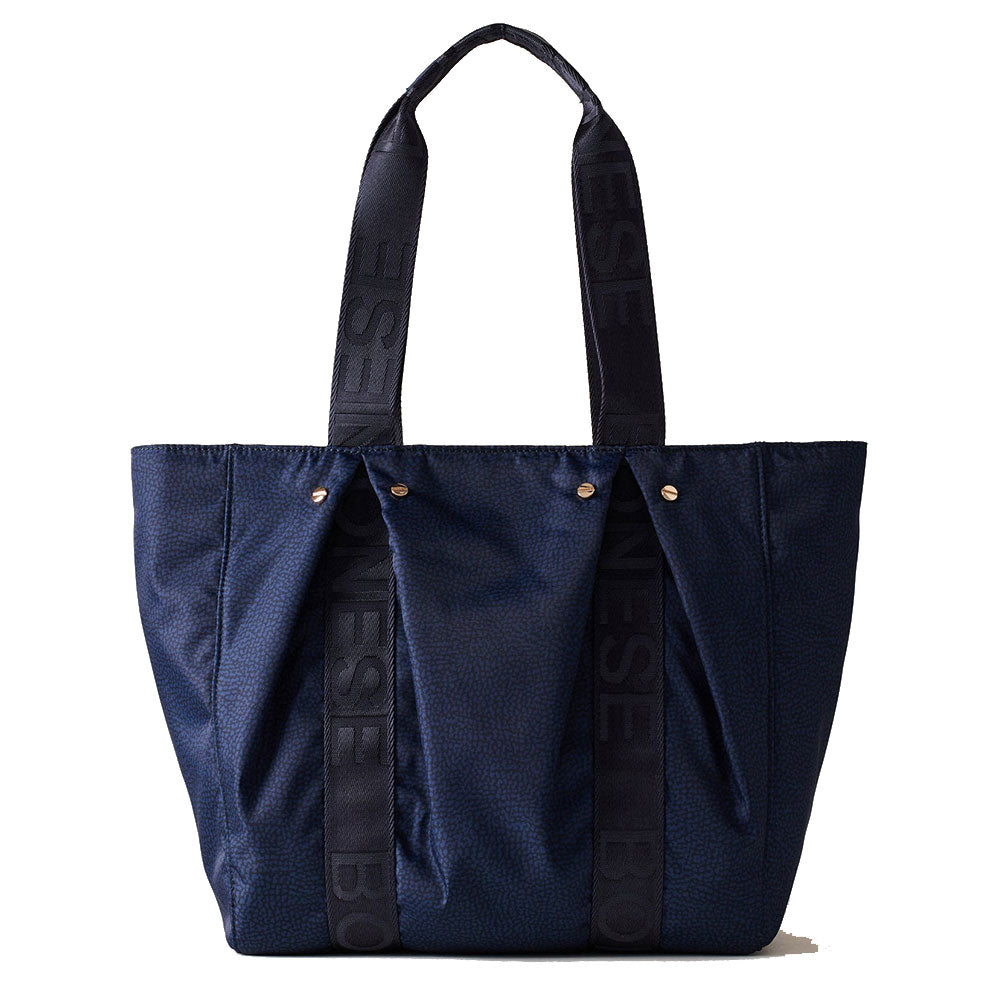 Borsa Donna Shopping BORBONESE linea Cloudette Medium in Tessuto Jet Op colore Blu