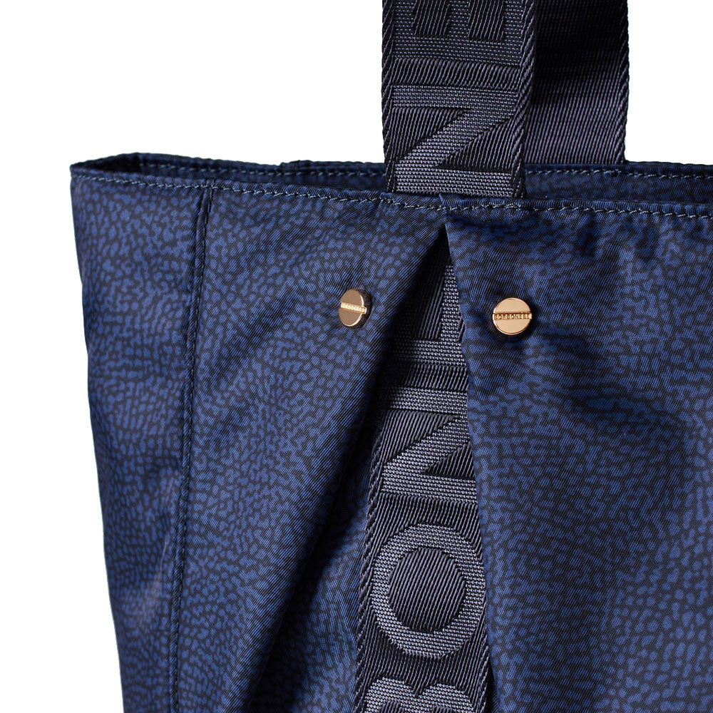 Borsa Donna Shopping BORBONESE linea Cloudette Medium in Tessuto Jet Op colore Blu