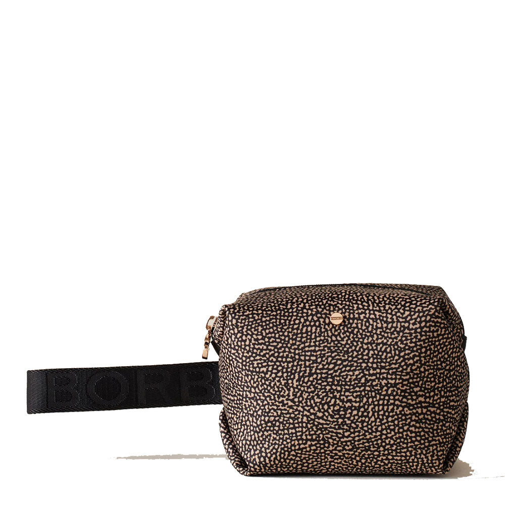 BORBONESE Beauty Case mit Griff aus der Jet Op-Linie aus OP Natural Black Nylon
