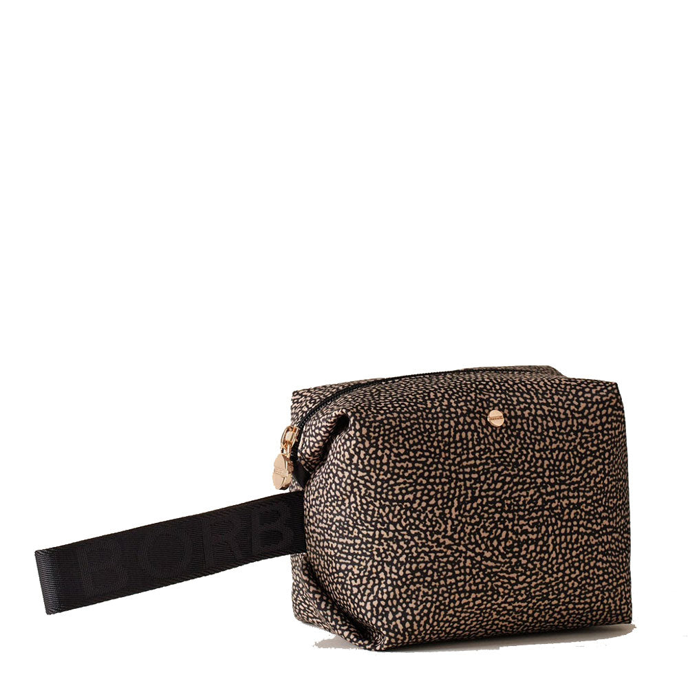 BORBONESE Beauty Case mit Griff aus der Jet Op-Linie aus OP Natural Black Nylon