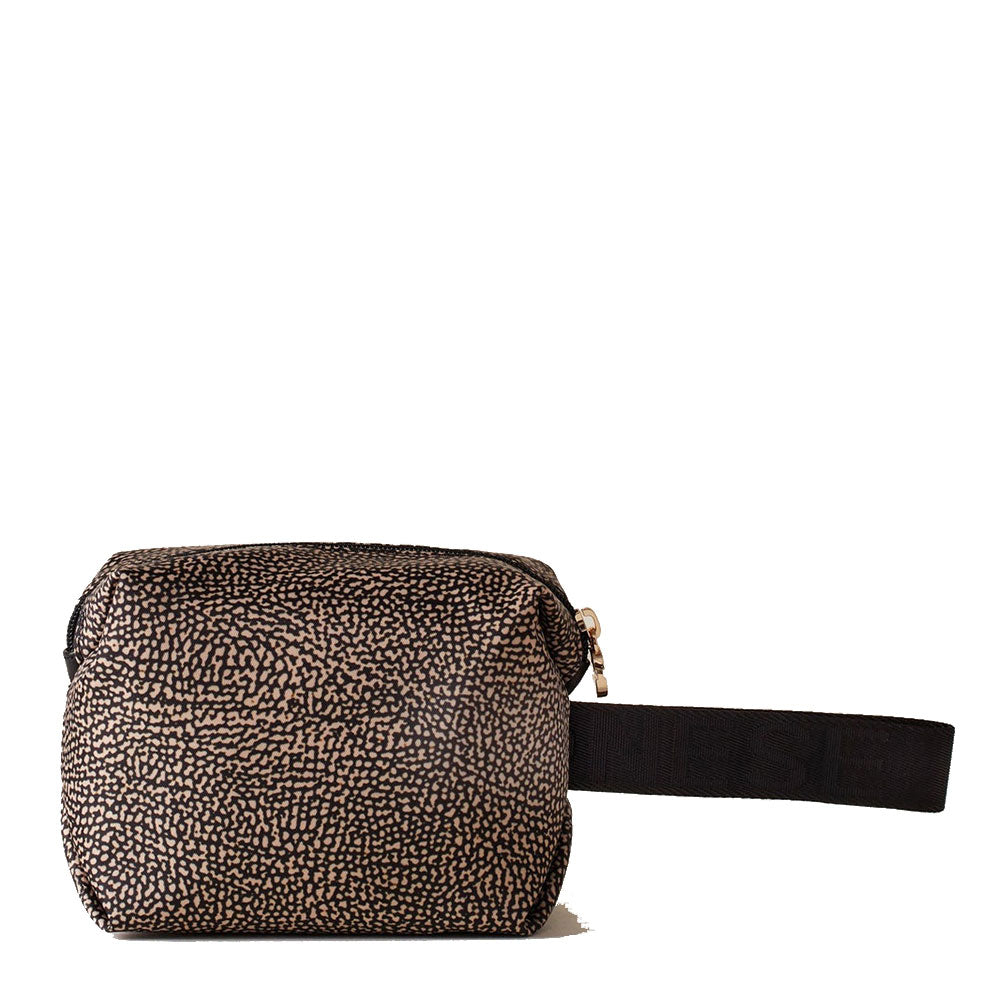 BORBONESE Beauty Case mit Griff aus der Jet Op-Linie aus OP Natural Black Nylon