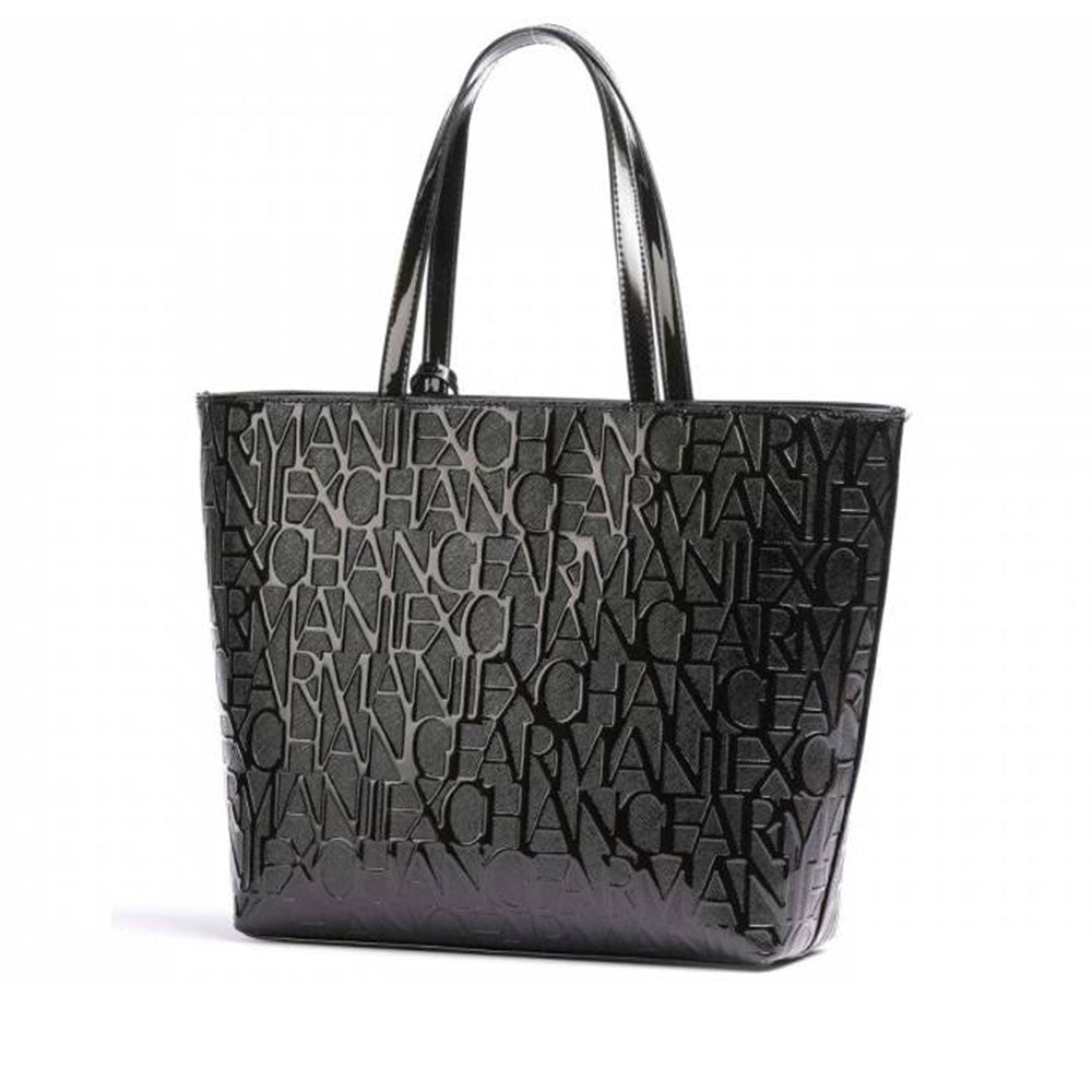Borsa Donna ARMANI EXCHANGE Shopping a Spalla colore Nero Lucido