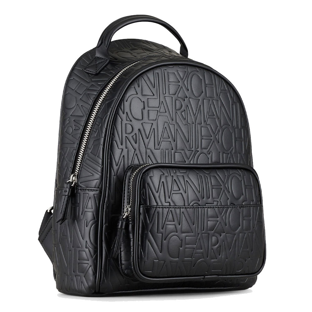 Zaino Donna ARMANI EXCHANGE Con Logo Impresso Chiuso con Zip colore Nero