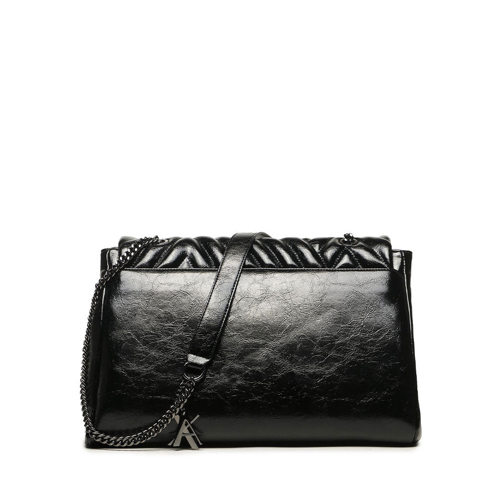 Borsa Donna a Spalla ARMANI EXCHANGE Chiusa con Pattina colore Nero Misura Grande