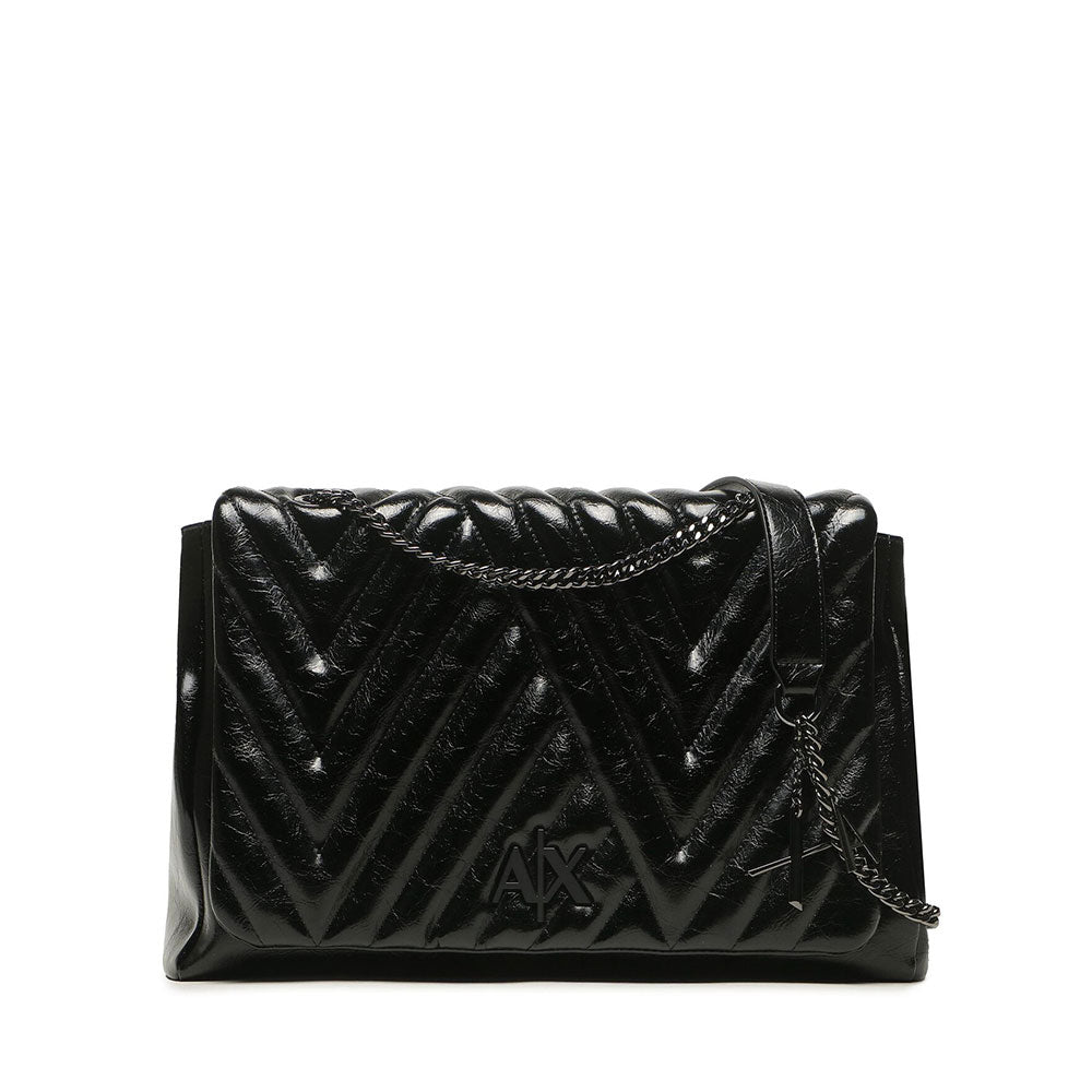 Borsa Donna a Spalla ARMANI EXCHANGE Chiusa con Pattina colore Nero Misura Grande