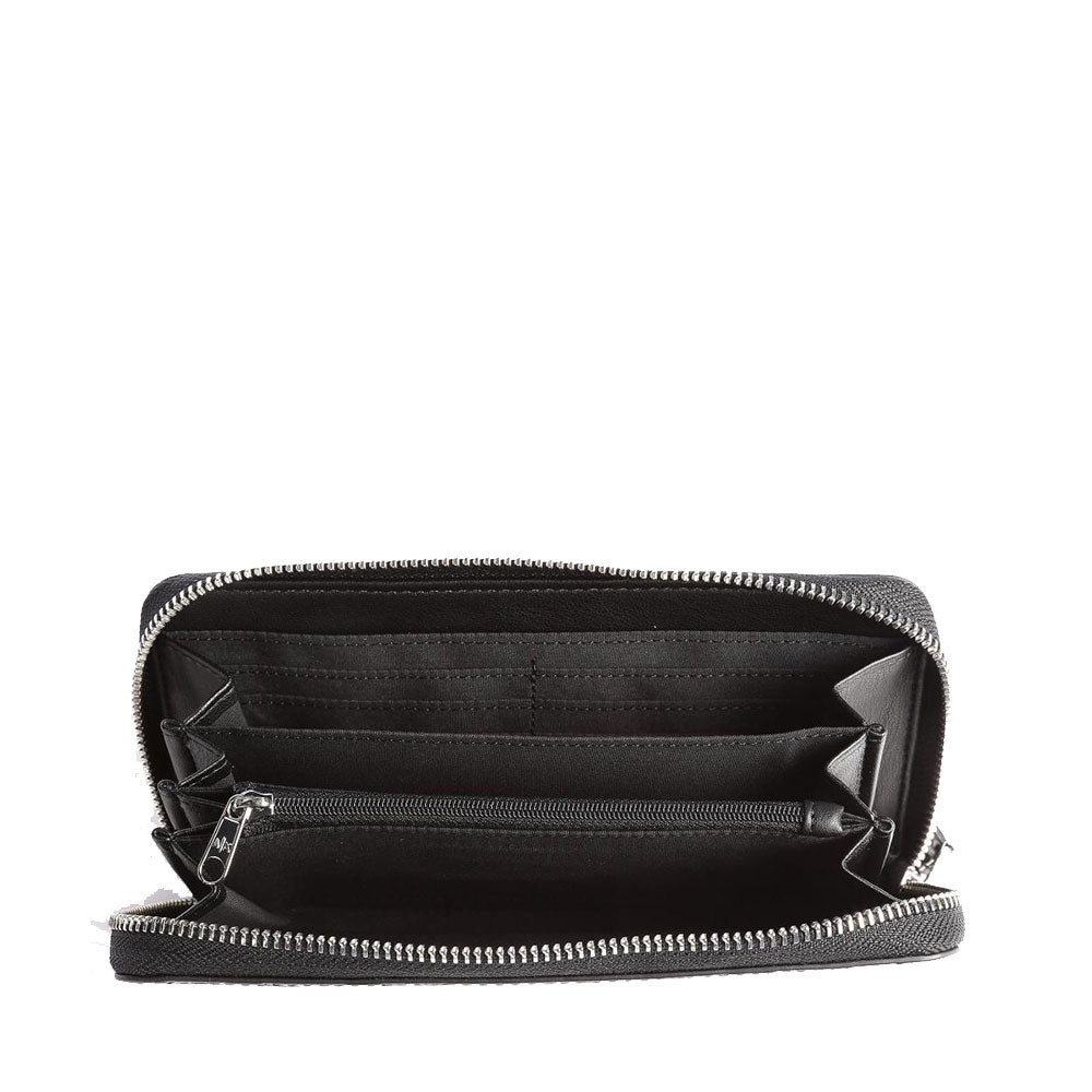 Portafoglio Donna Zip Around ARMANI EXCHANGE colore Nero con Logo Lucido