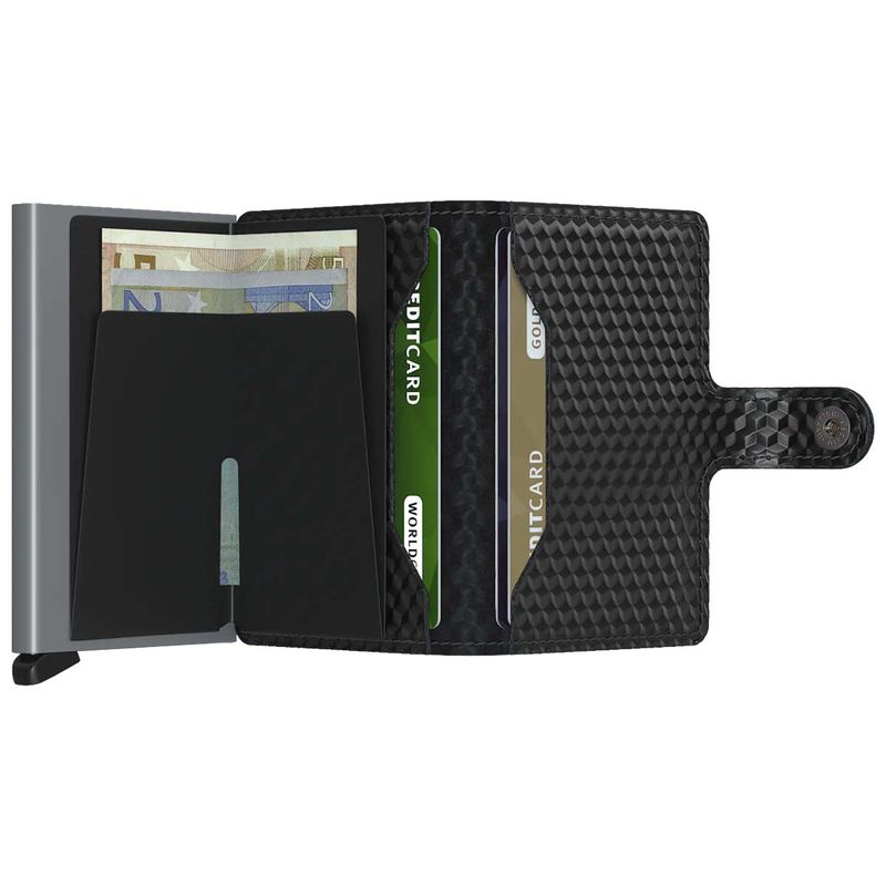 Porta Carte con Clip SECRID linea Cubic in Pelle Black-Titanium con RFID