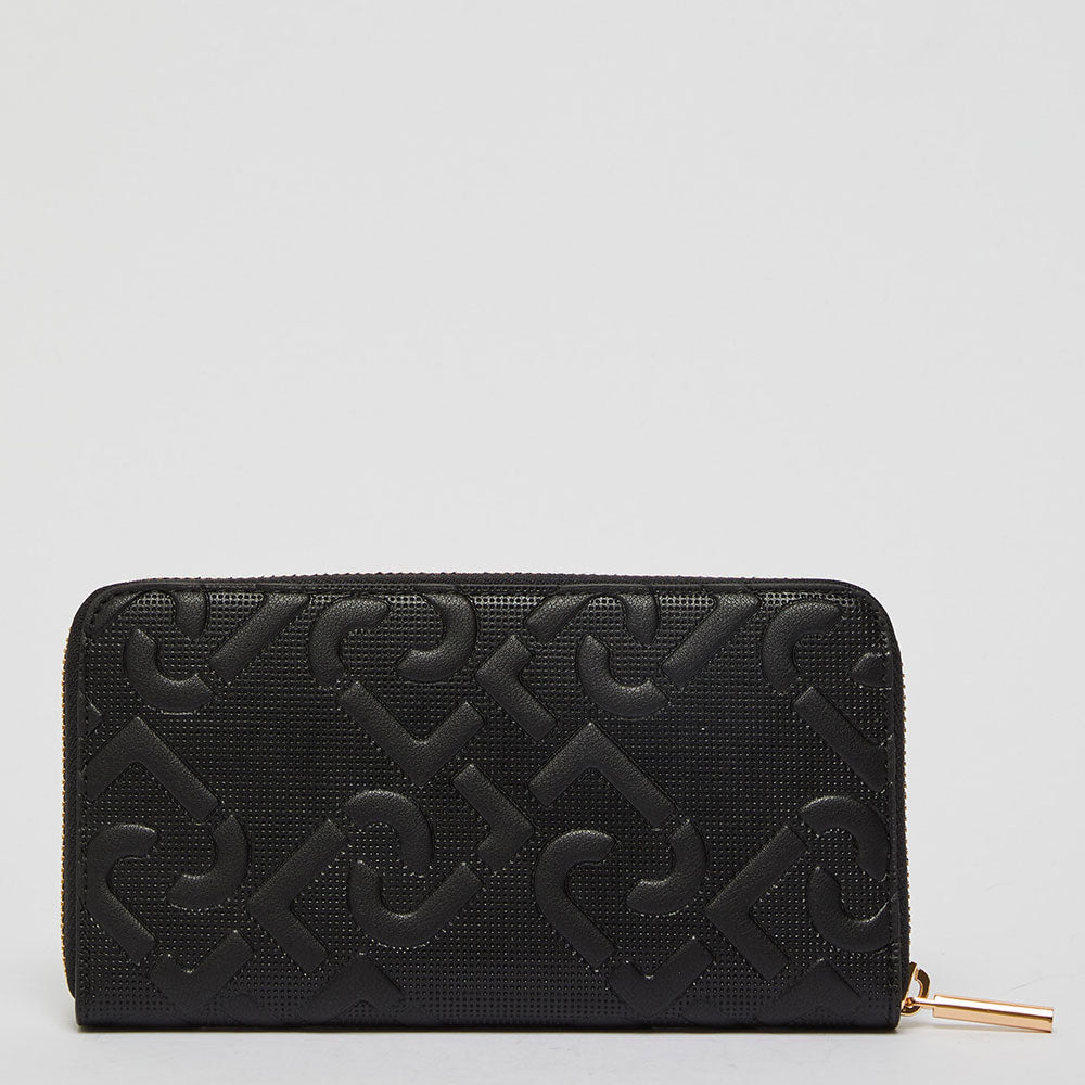 Portafoglio Donna Zip Around LIU JO con Logo Monogram colore Nero