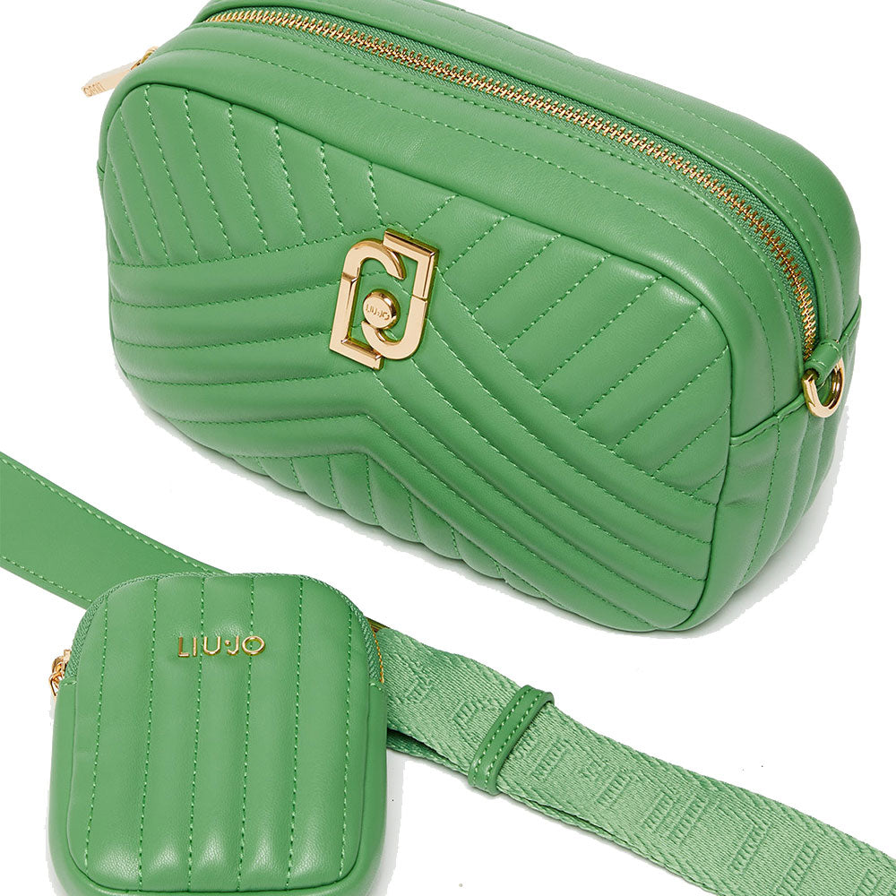 Borsa Donna Camera Case a Tracolla LIU JO Ecosostenibile Matelassè Verde