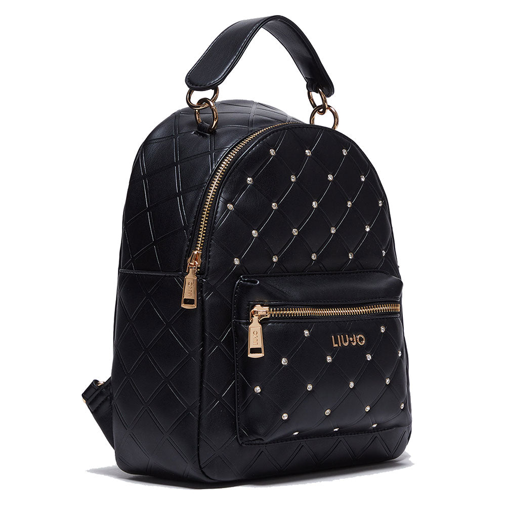 Zaino Donna LIU JO Trapuntato con Strass Nero