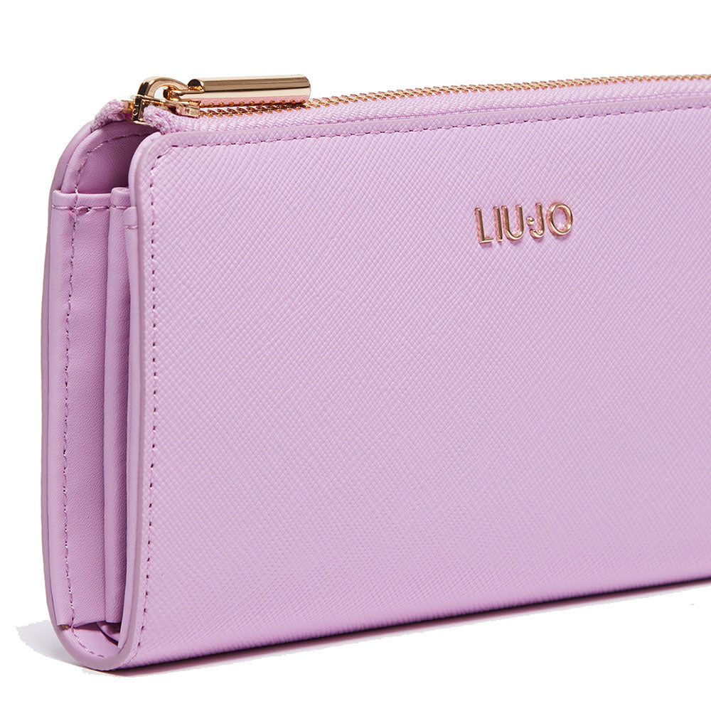Portafoglio Donna con Zip LIU JO Rosa Lavanda con Logo