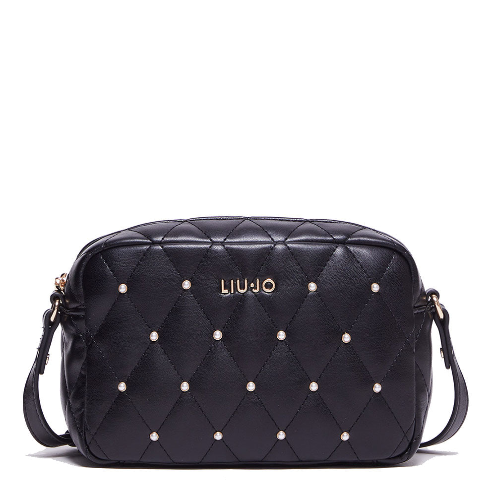 Borsa Donna a Tracolla LIU JO Better Trapuntata Nera con Perline a