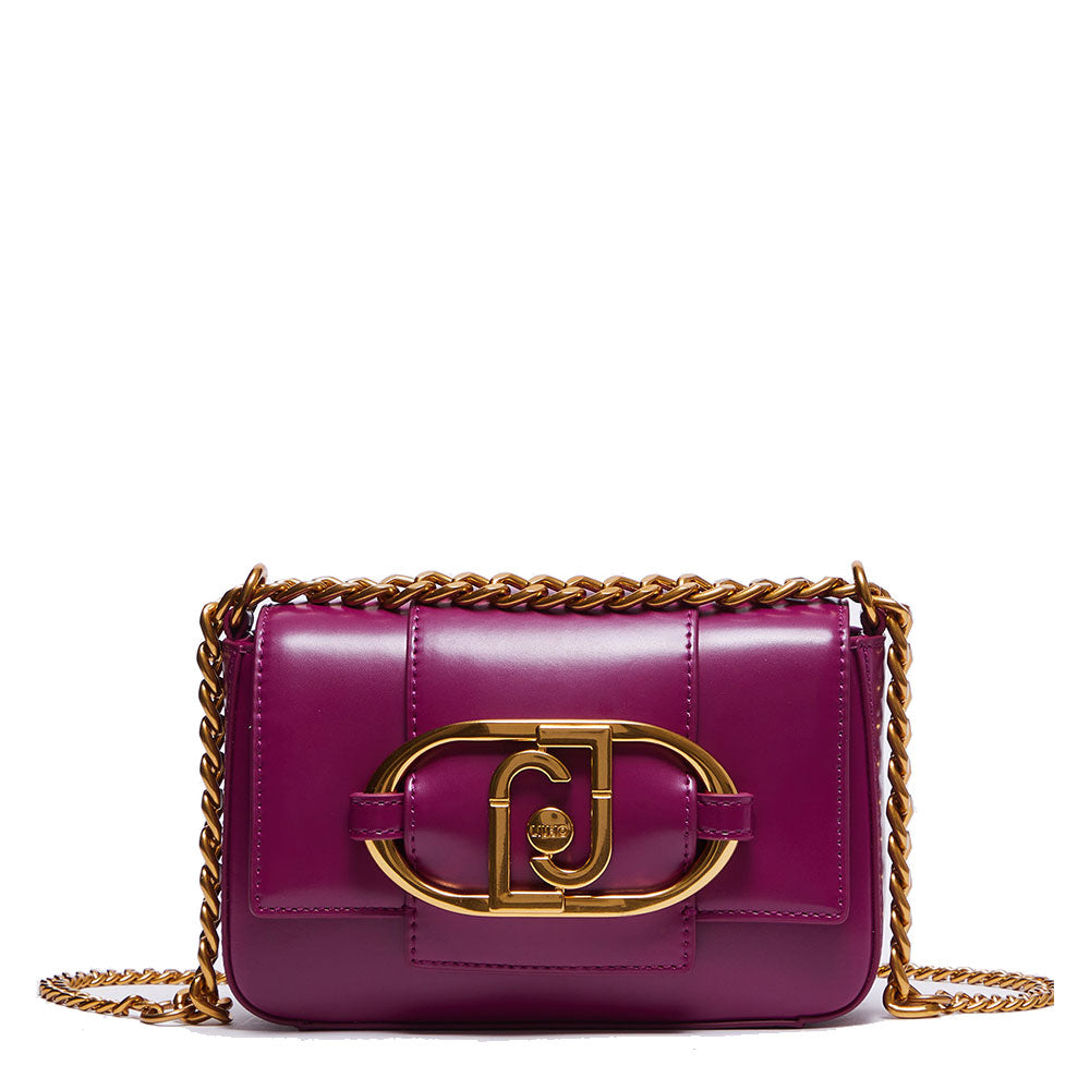 Borsa Donna a Tracolla LIU JO Ecosostenibile color Ciclamino con Maxi Logo