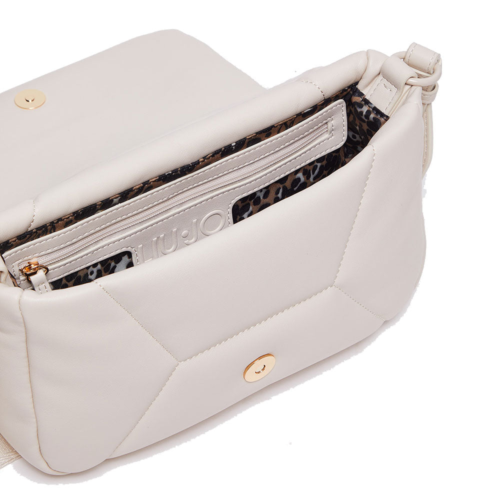 Borsa Donna a Tracolla LIU JO Ecosostenibile con Lavorazione Matelassè color Coffee Milk