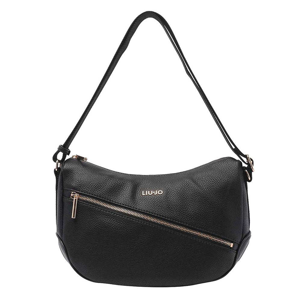 Borsa Donna Mezzaluna Media LIU JO Effetto Bottalato colore Nero