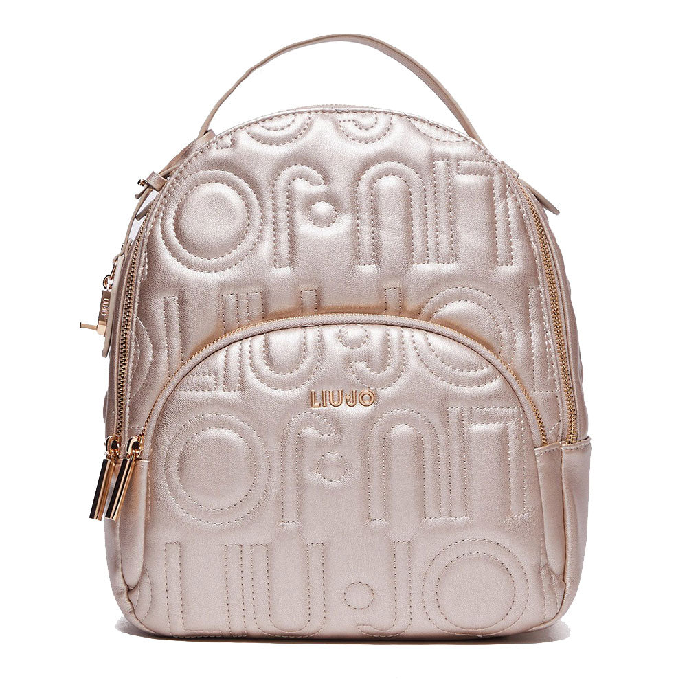 Zaino Donna LIU JO con Logo Trapuntato All Over colore Light Gold