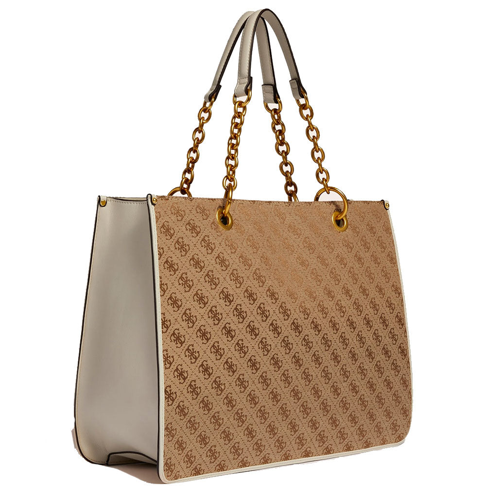 Borsa Donna a Spalla GUESS linea Aileen colore Ivory