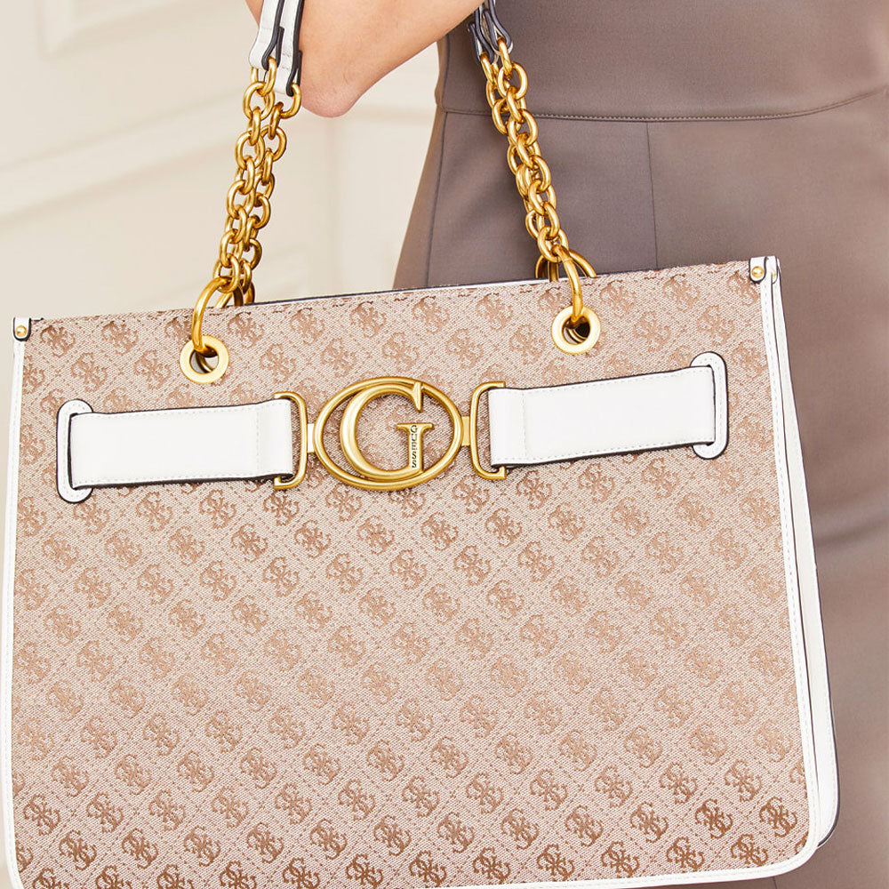 Borsa Donna a Spalla GUESS linea Aileen colore Ivory