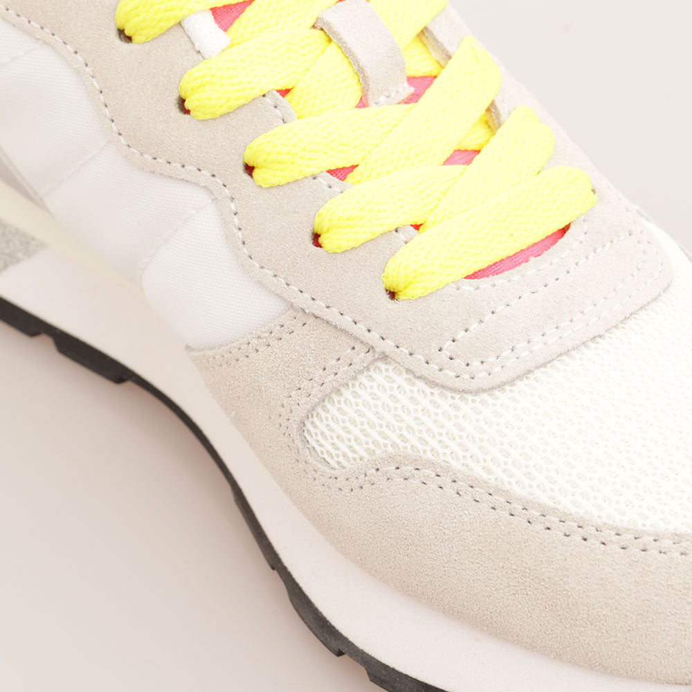 Scarpe Donna Sun68 Sneakers Ally Star Glitter Logo Bianco Panna