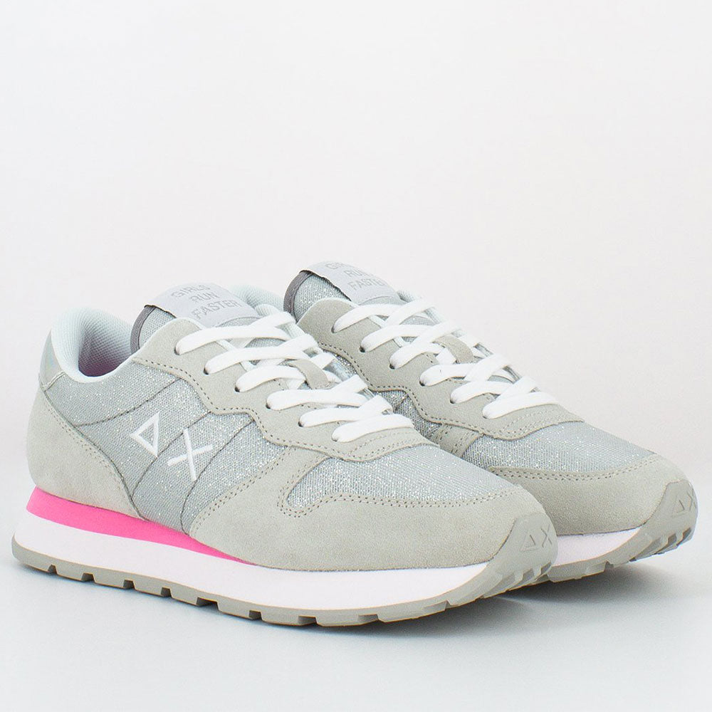 Scarpe Donna Sun68 Sneakers Ally Thin Glitter Colore Grigio Chiaro