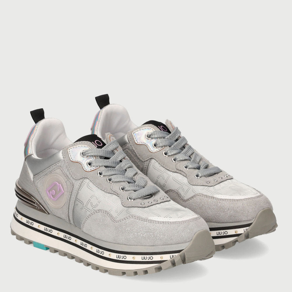 Scarpe Donna LIU JO Sneakers in Glossy Suede colore Silver