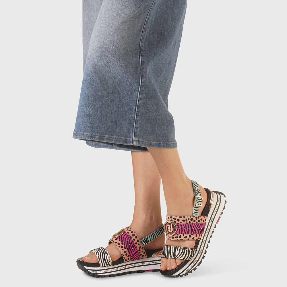 Scarpe Donna LIU JO Sandali Platform stampa Animalier