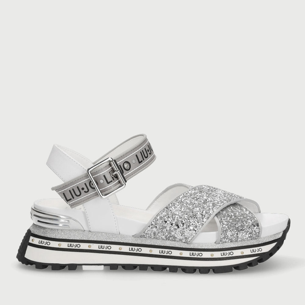 Scarpe Donna LIU JO Sandali Platform Glitter Argento