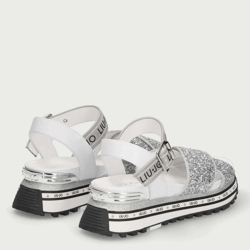 Scarpe Donna LIU JO Sandali Platform Glitter Argento