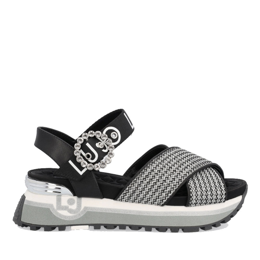 Scarpe Donna LIU JO Sandali Platform con Fibbia Gioiello colore Silver