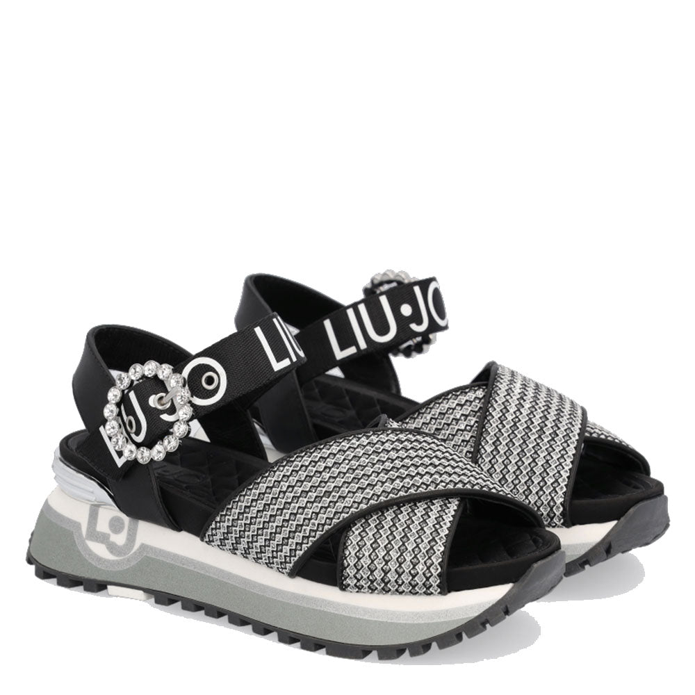 Scarpe Donna LIU JO Sandali Platform con Fibbia Gioiello colore Silver