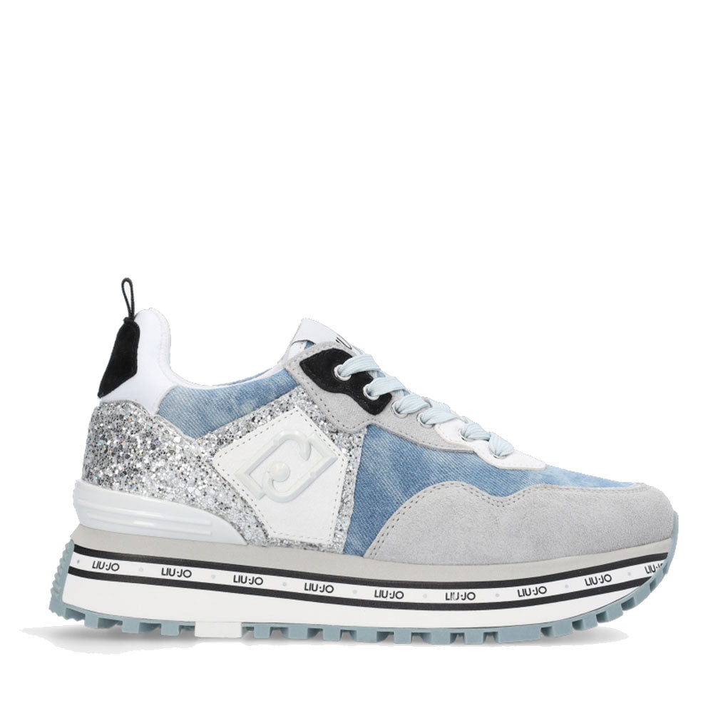 Scarpe Donna LIU JO Sneakers Platform Maxi Wonder 01 in Denim e