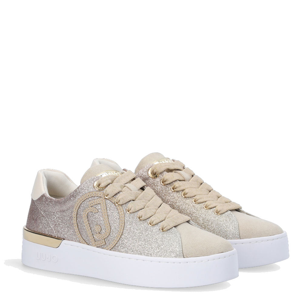 Scarpe Donna LIU JO Sneakers Silvia 82 con Glitter All Over Sand