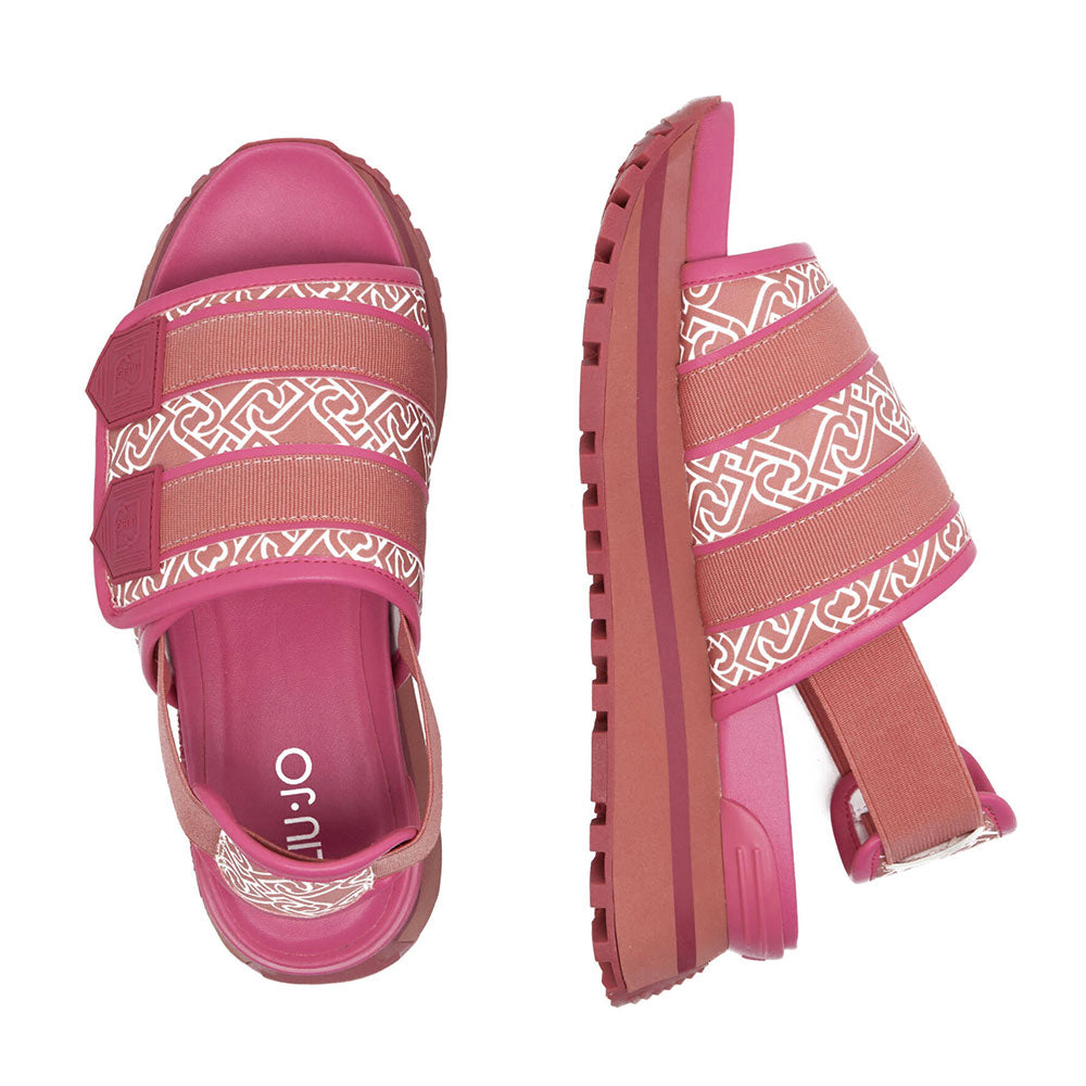Scarpe Donna LIU JO Sandali Platform Maxi Wonder 20 stampa Monogram Pink Ray