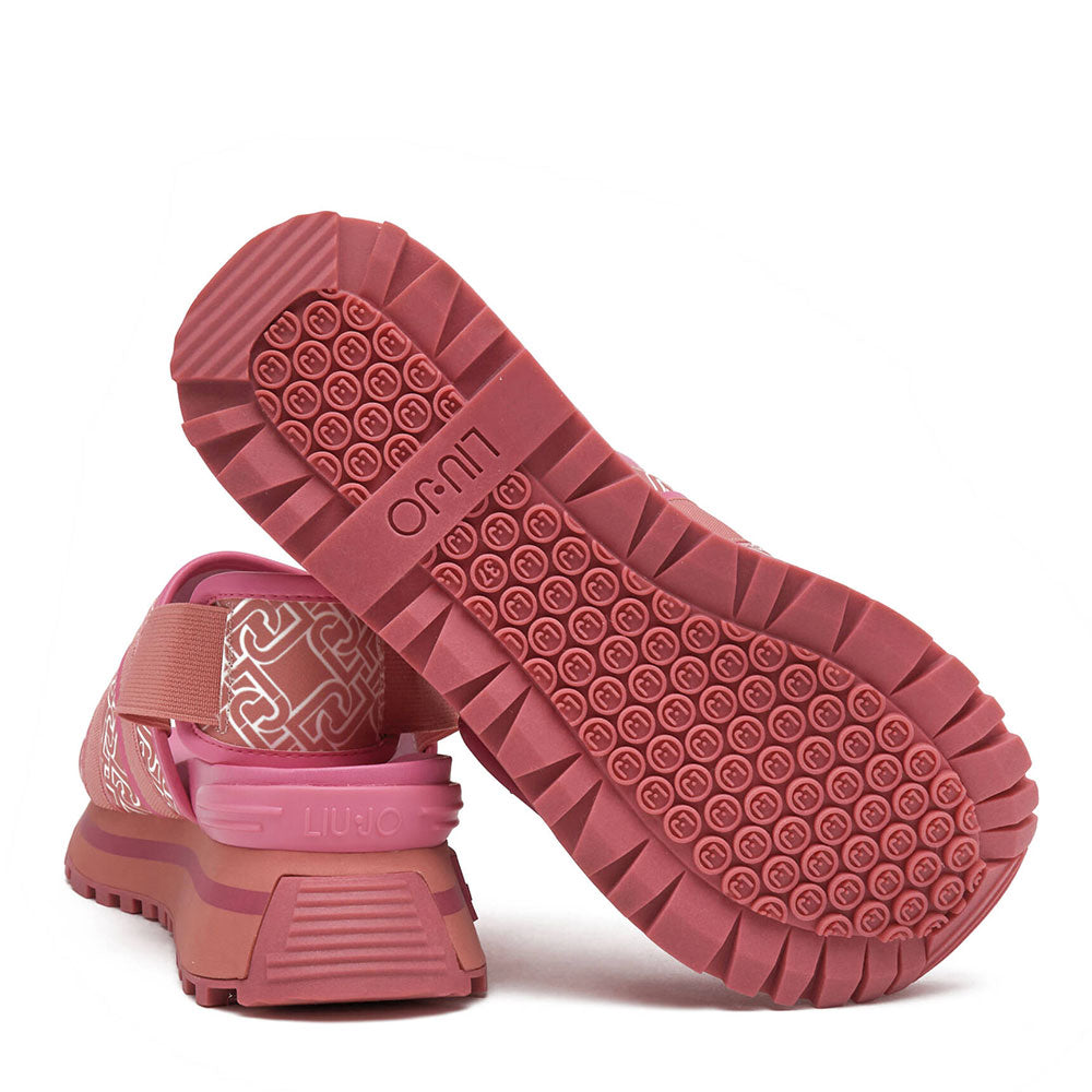Scarpe Donna LIU JO Sandali Platform Maxi Wonder 20 stampa Monogram Pink Ray