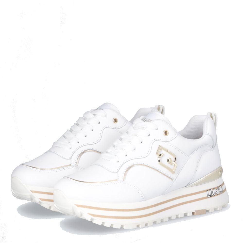 Scarpe Donna LIU JO Sneakers Platform Maxi Wonder 73 in Pelle Bianca