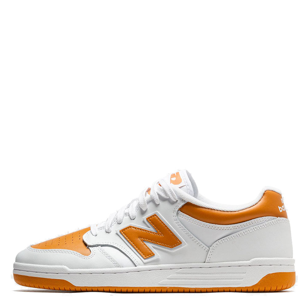 Scarpe Unisex NEW BALANCE Sneakers 480 in Pelle colore White e Orange