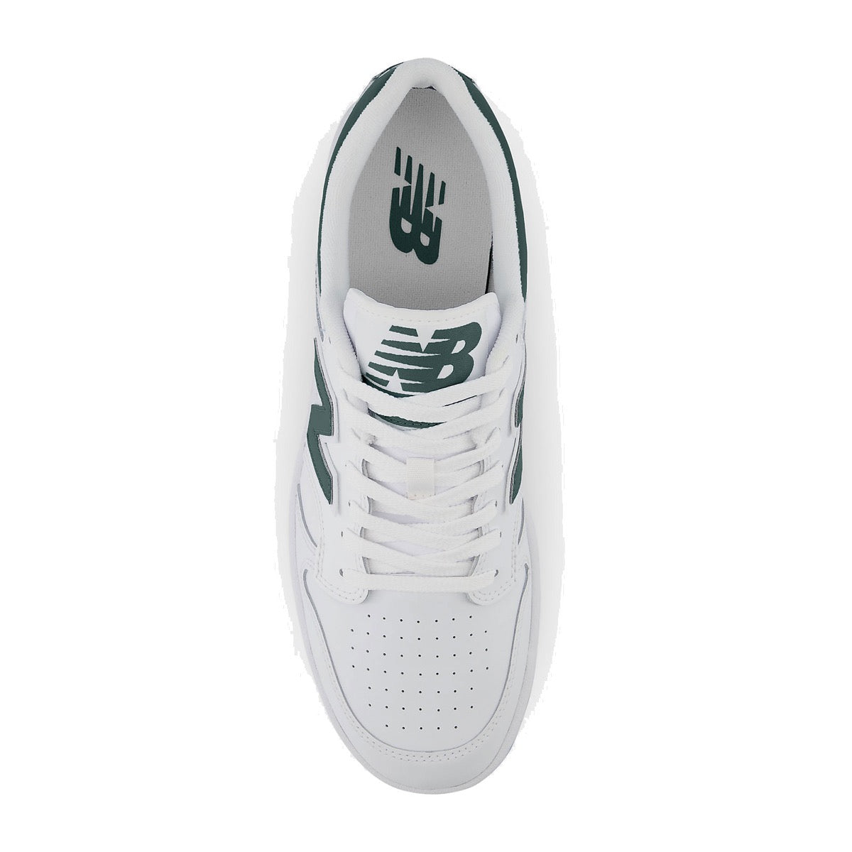 Scarpe Unisex NEW BALANCE Sneakers 480 in Pelle colore White e Nightwatch Green