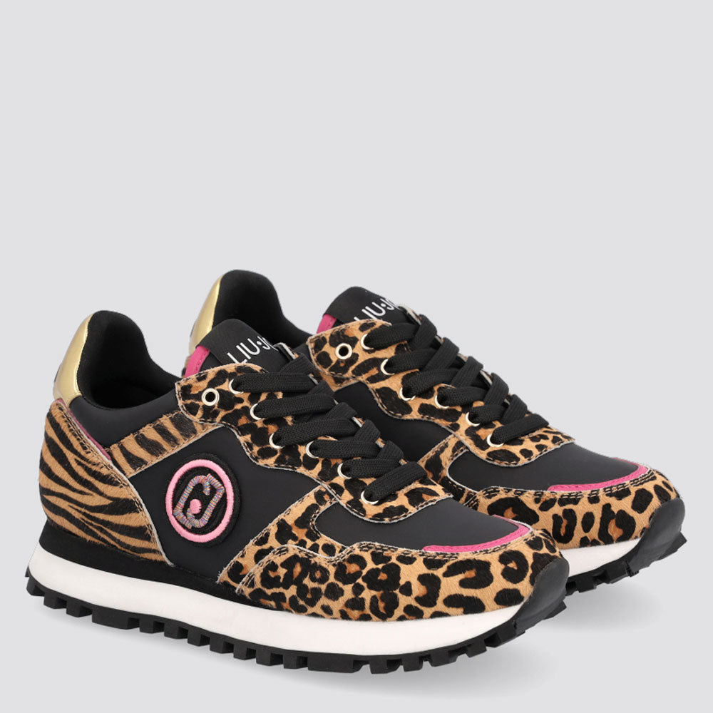 Scarpe Donna LIU JO Sneakers in Nylon e Cavallino stampa Animalier
