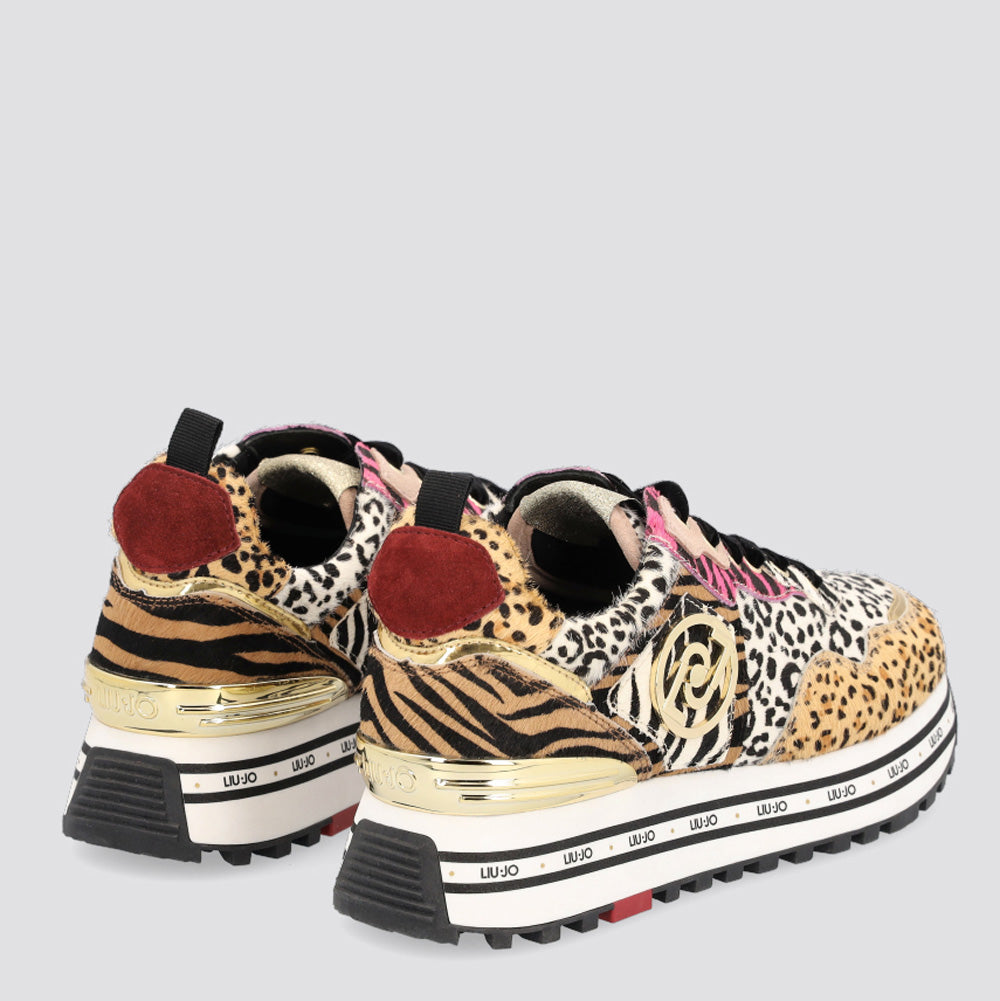Scarpe Donna LIU JO Sneakers Platform in Cavallino Stampa Animalier Multicolor