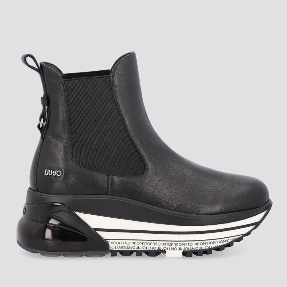 Scarpe Donna LIU JO Stivaletti Platform modello Chelsea in Pelle Nera