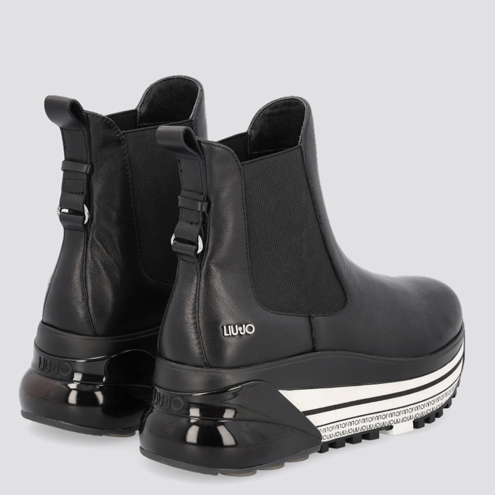 Scarpe Donna LIU JO Stivaletti Platform modello Chelsea in Pelle Nera