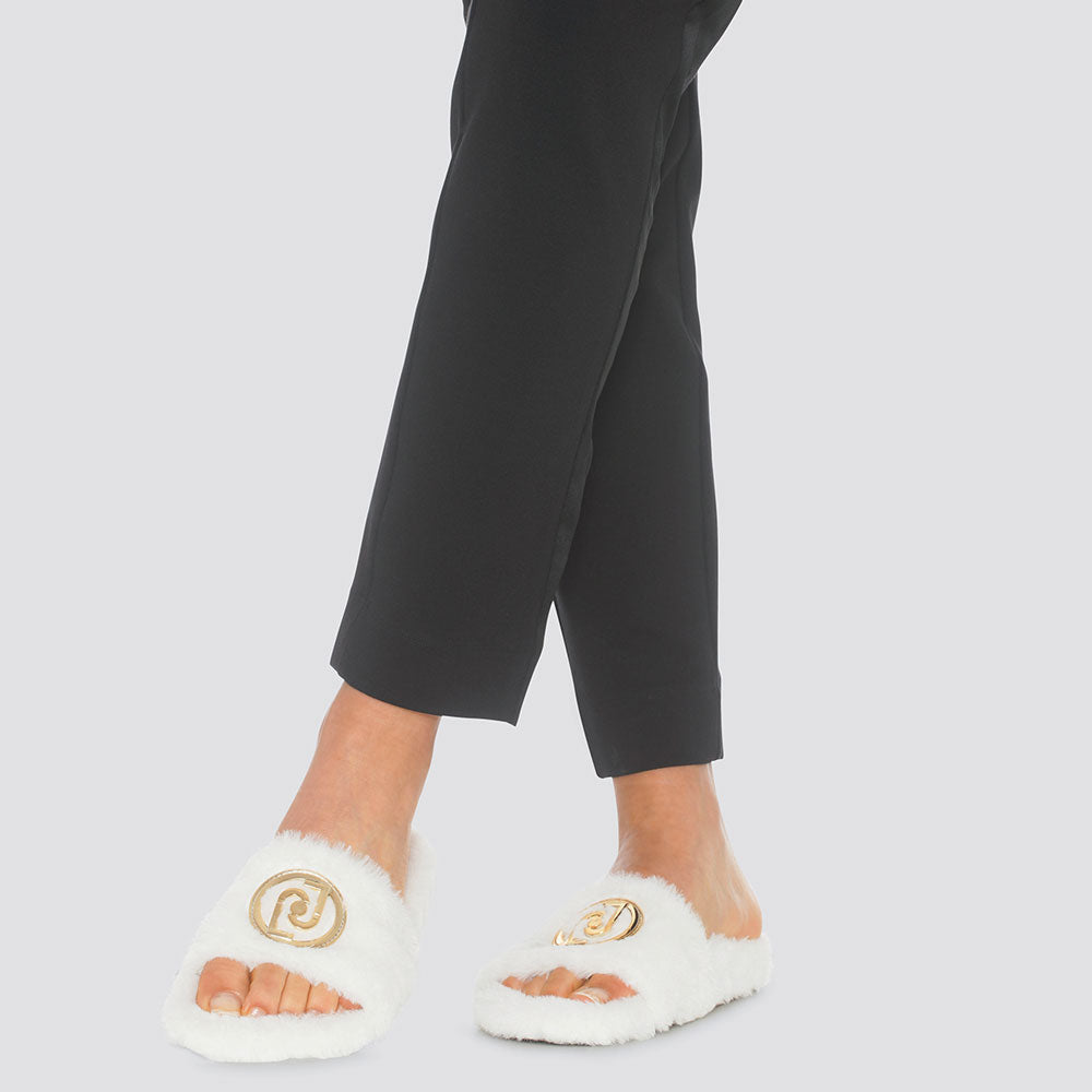 Ciabatte Donna LIU JO in Tessuto Eco Fur colore Milk
