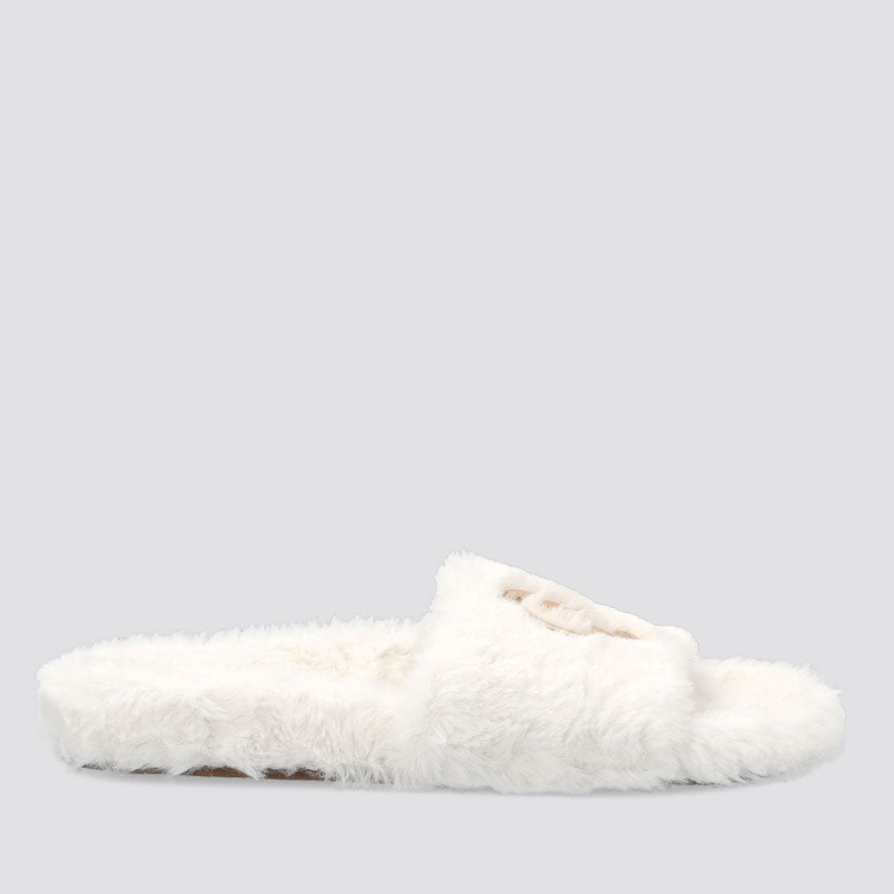 Ciabatte Donna LIU JO in Tessuto Eco Fur colore Milk