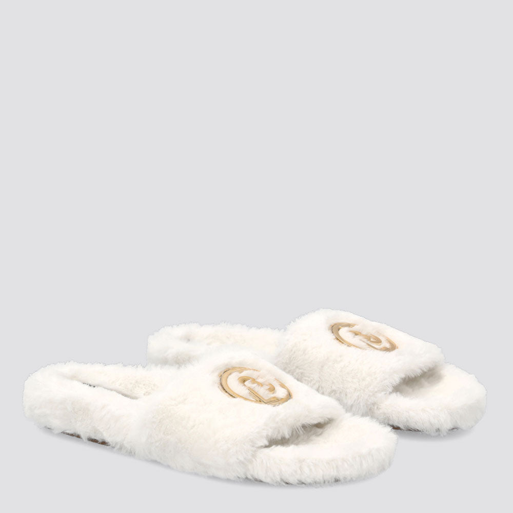 Ciabatte Donna LIU JO in Tessuto Eco Fur colore Milk