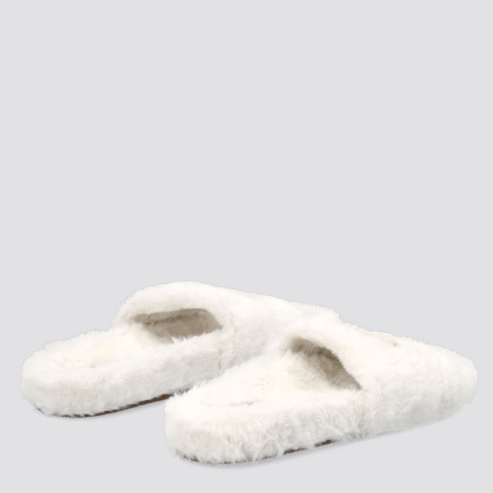 Ciabatte Donna LIU JO in Tessuto Eco Fur colore Milk