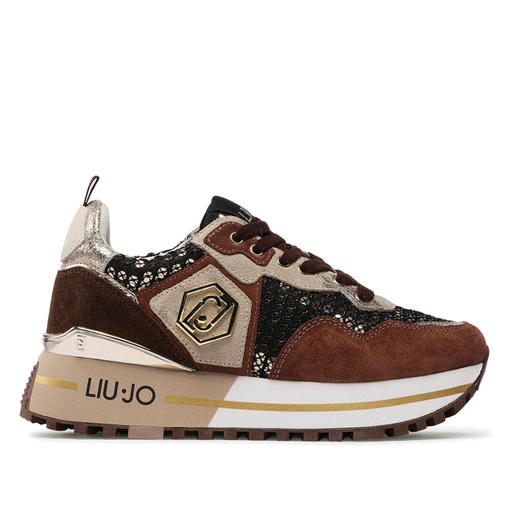 Damenschuhe LIU JO Maxi Wonder 01 Plateau-Sneakers in Wildleder