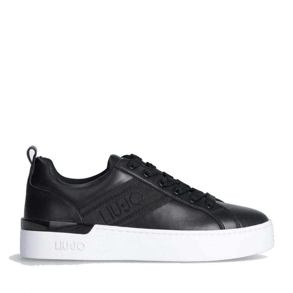 Scarpe Donna LIU JO Sneakers Silvia 86 Nere con Logo Jacquard