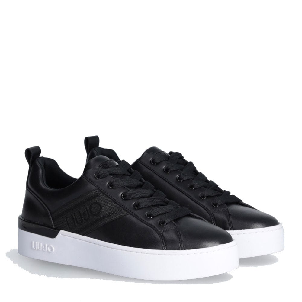 Scarpe Donna LIU JO Sneakers Silvia 86 Nere con Logo Jacquard
