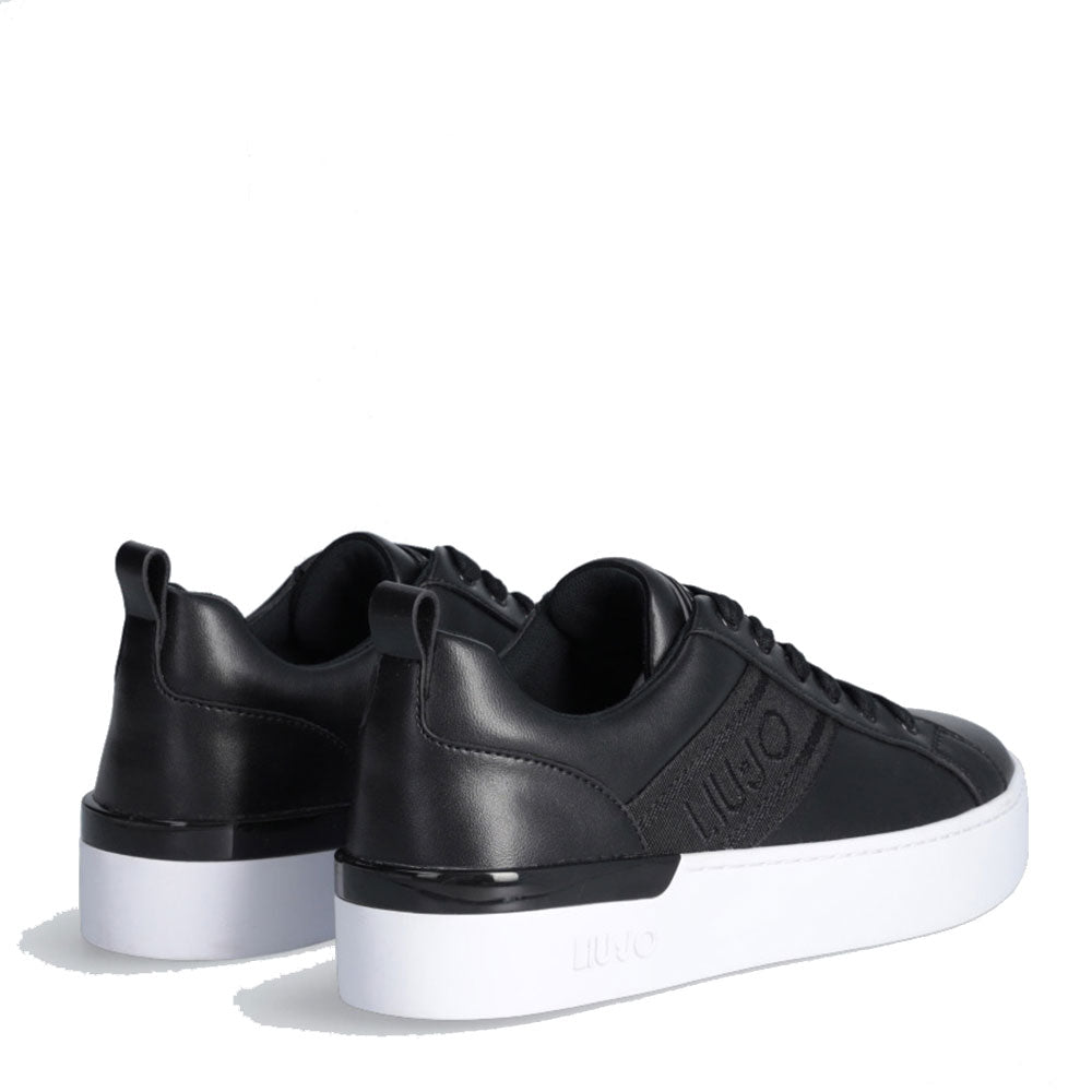 Scarpe Donna LIU JO Sneakers Silvia 86 Nere con Logo Jacquard